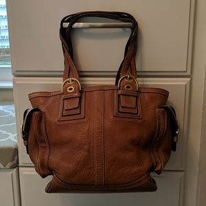 Vintage Leather Coach Tote
